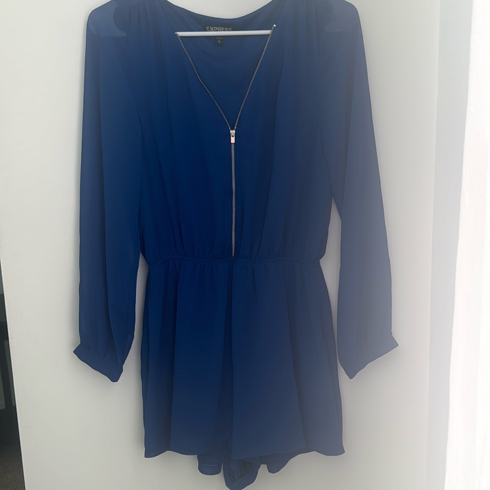 Blue long sleeve romper